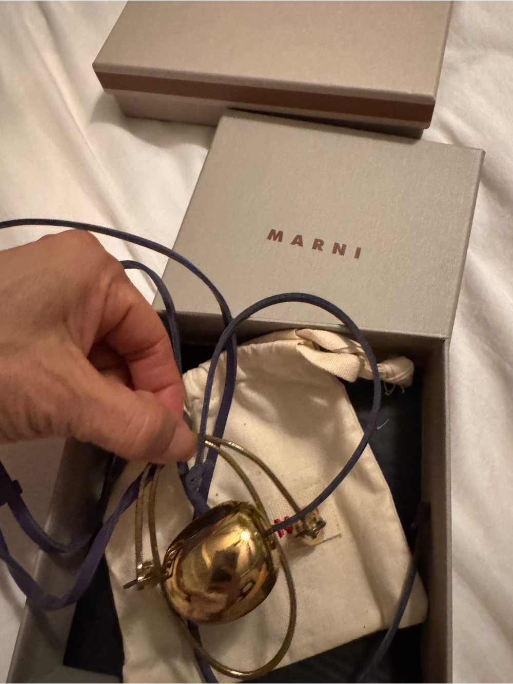 Marni brownLeather Strap Mini Bag with Gold Accent - Picture 5 of 5